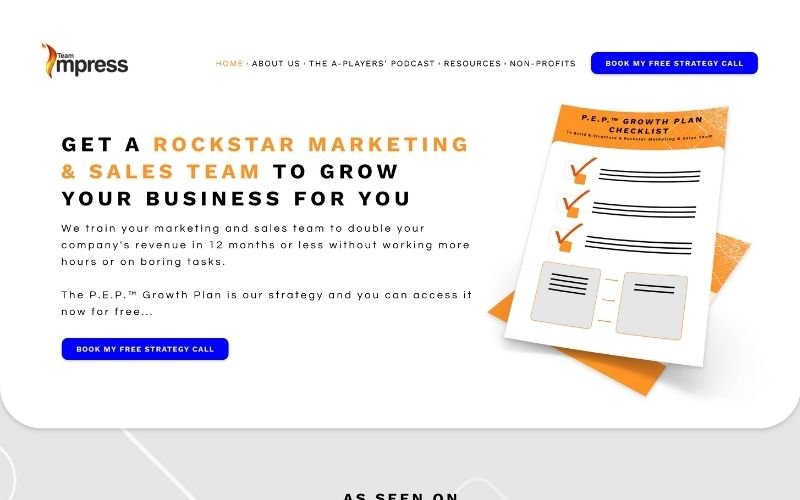 Emelio Steve Malisa Projects - Team Impress Marketing Website